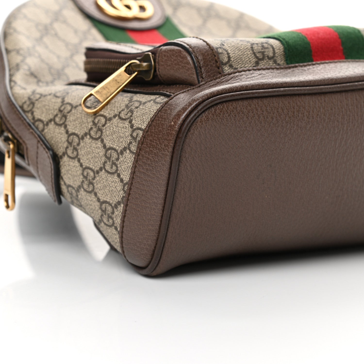 Gucci GG Supreme Monogram Calfskin Web Small Ophidia Day Backpack Beige Ebony New Acero 9 of 12
