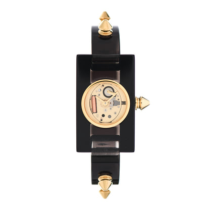 Gucci Stainless Steel Plexiglass 24mm Skeleton Stud Quartz Watch Black 1 of 5