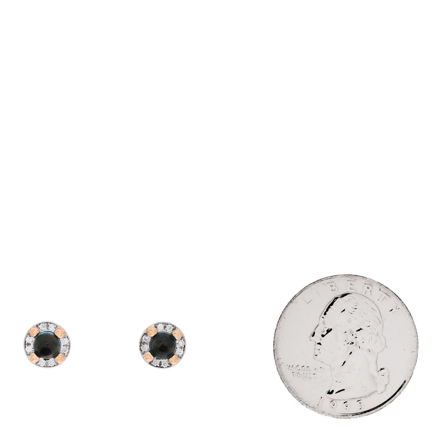 Pomellato 18K Rose Gold Diamond Blue Topaz M'Ama Non M'Ama Earrings 2 of 4