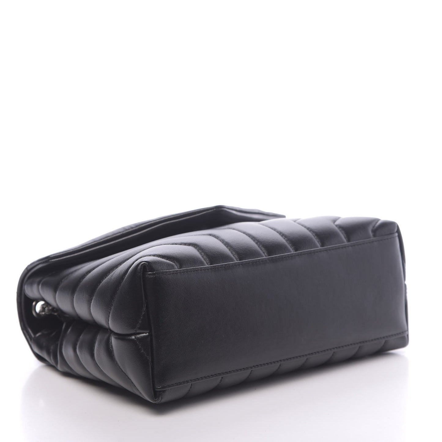 Calfskin Y Quilted Monogram Small Loulou Chain Satchel Black