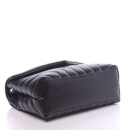 Saint Laurent Calfskin Y Quilted Monogram Small Loulou Chain Satchel Black 4 of 9