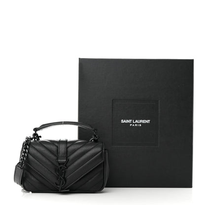 Saint Laurent Sheepskin Matelasse Chevron Monogram Classic Baby Chain Bag Black 15 of 15