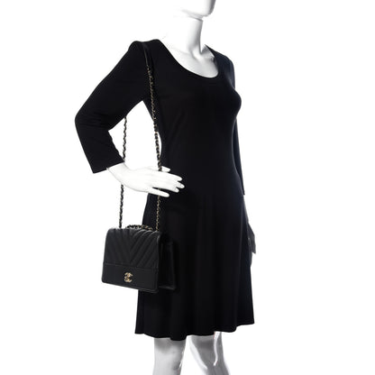 Chanel Lambskin Chevron Quilted Flap Black 2 of 21