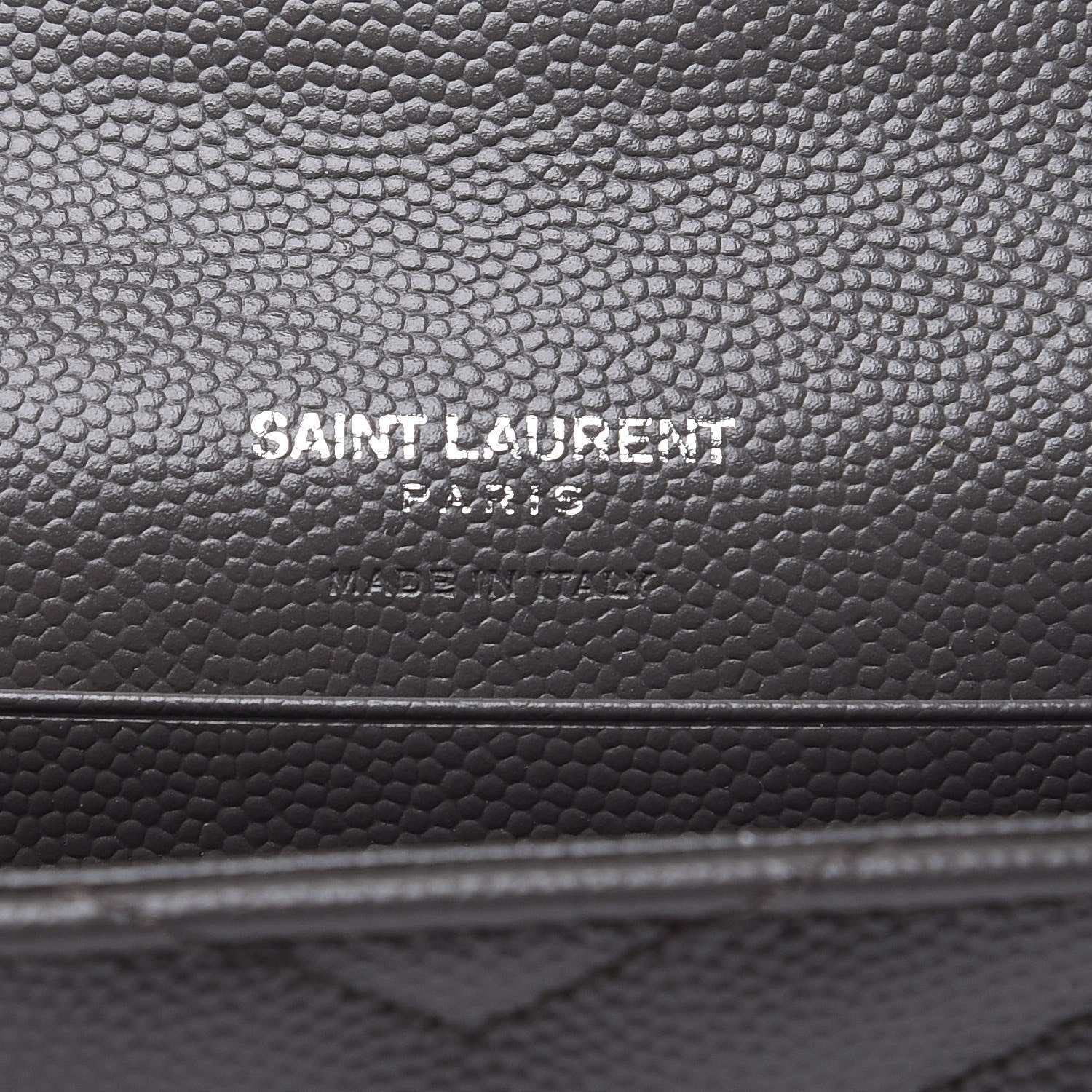 Saint Laurent Grain De Poudre Matelasse Chevron Small Monogram Envelope Wallet Earth 6 of 8