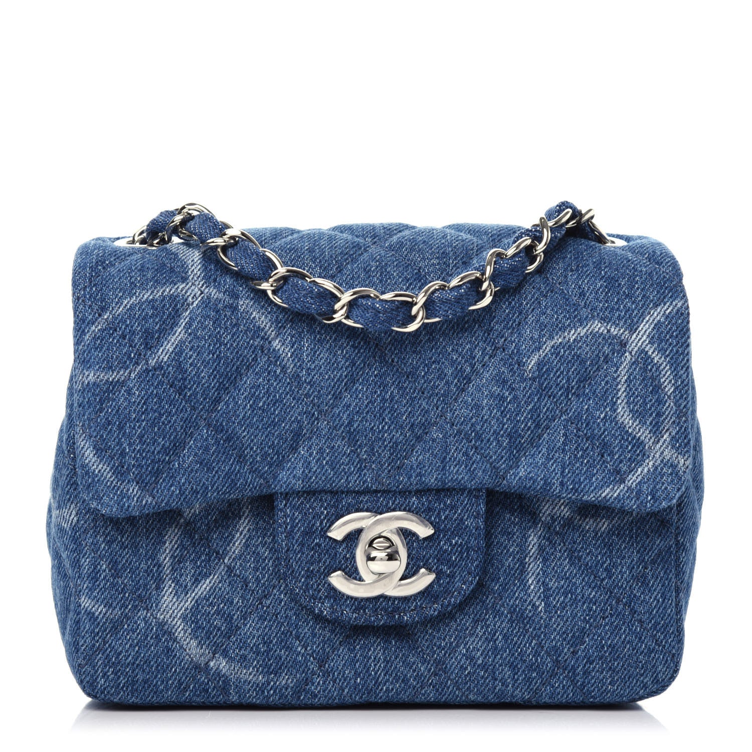 Chanel Denim CC Quilted Mini Square Flap Blue 1 of 10