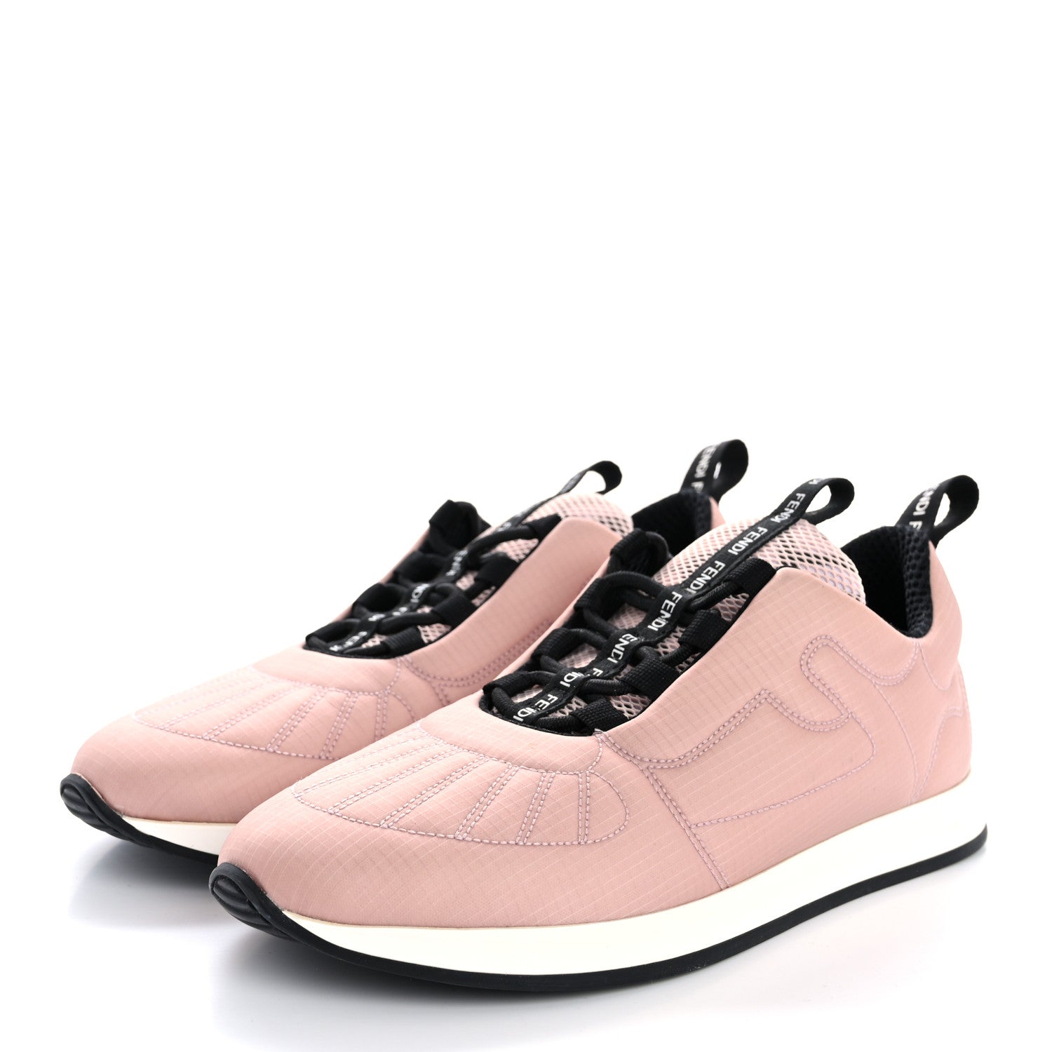 Fendi Nylon FFreedom Sneakers 36 White Rosa 4 of 12