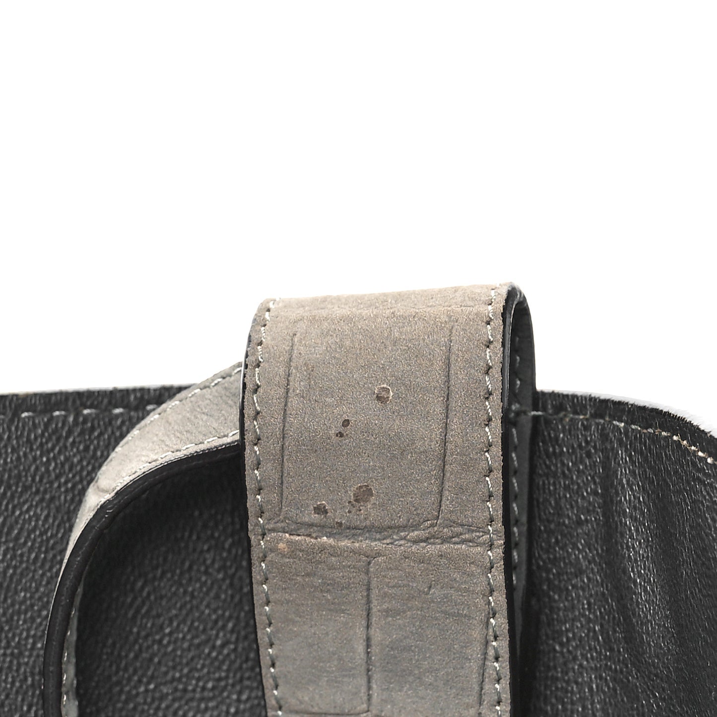 Crocodile Embossed Nubuck Medium Phantom Luggage Grey
