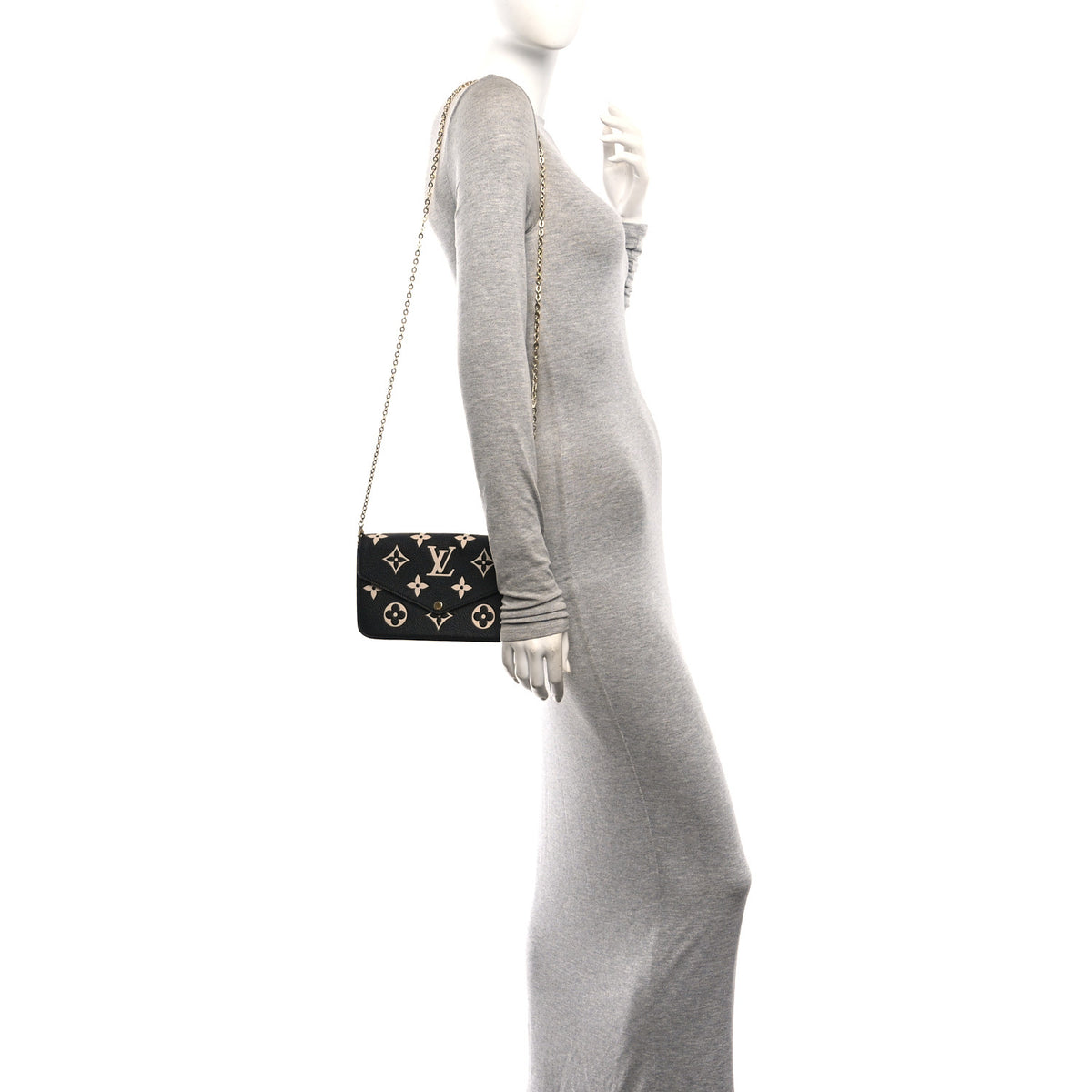 Empreinte Monogram Giant Felicie Pochette Black Beige