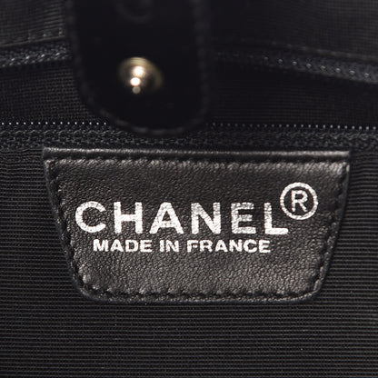 Chanel Canvas Patent Fringe Tote Black 6 of 11