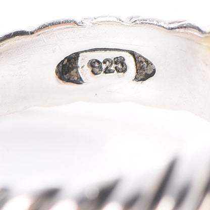David Yurman Sterling Silver 14K Yellow Gold Amethyst 10mm Noblesse Ring 52 6 6 of 6