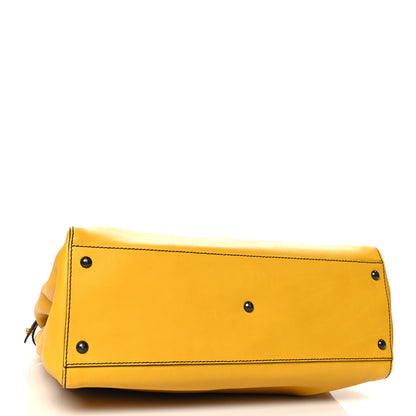 Fendi Vitello Zucca Large Peekaboo Iconic Satchel Yellow Tobacco 4 of 10