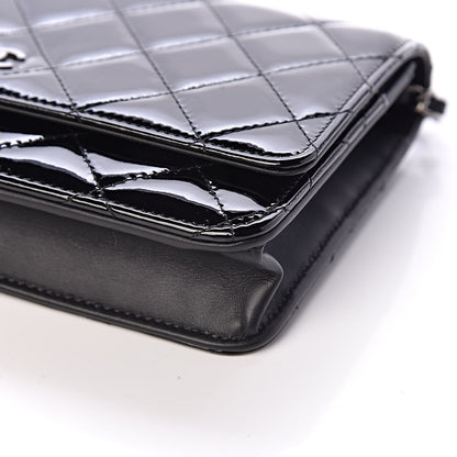 Chanel Patent Quilted Wallet On Chain WOC Black 11 of 11