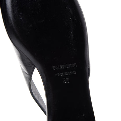 Balenciaga Calfskin BB Knife Pointy Toe Slingback Flats 38 Black 9 of 11
