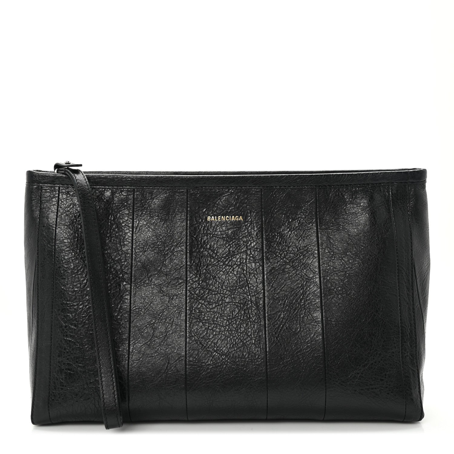 Balenciaga Agneau Arena Large Barbes Z Pouch with Handle Black 1 of 7