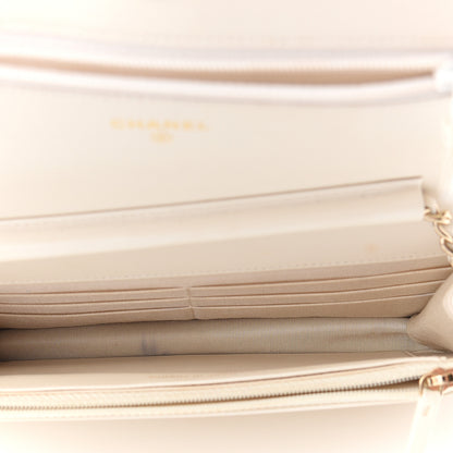 Chanel Caviar Quilted Vintage Mademoiselle Wallet On Chain WOC White 5 of 11