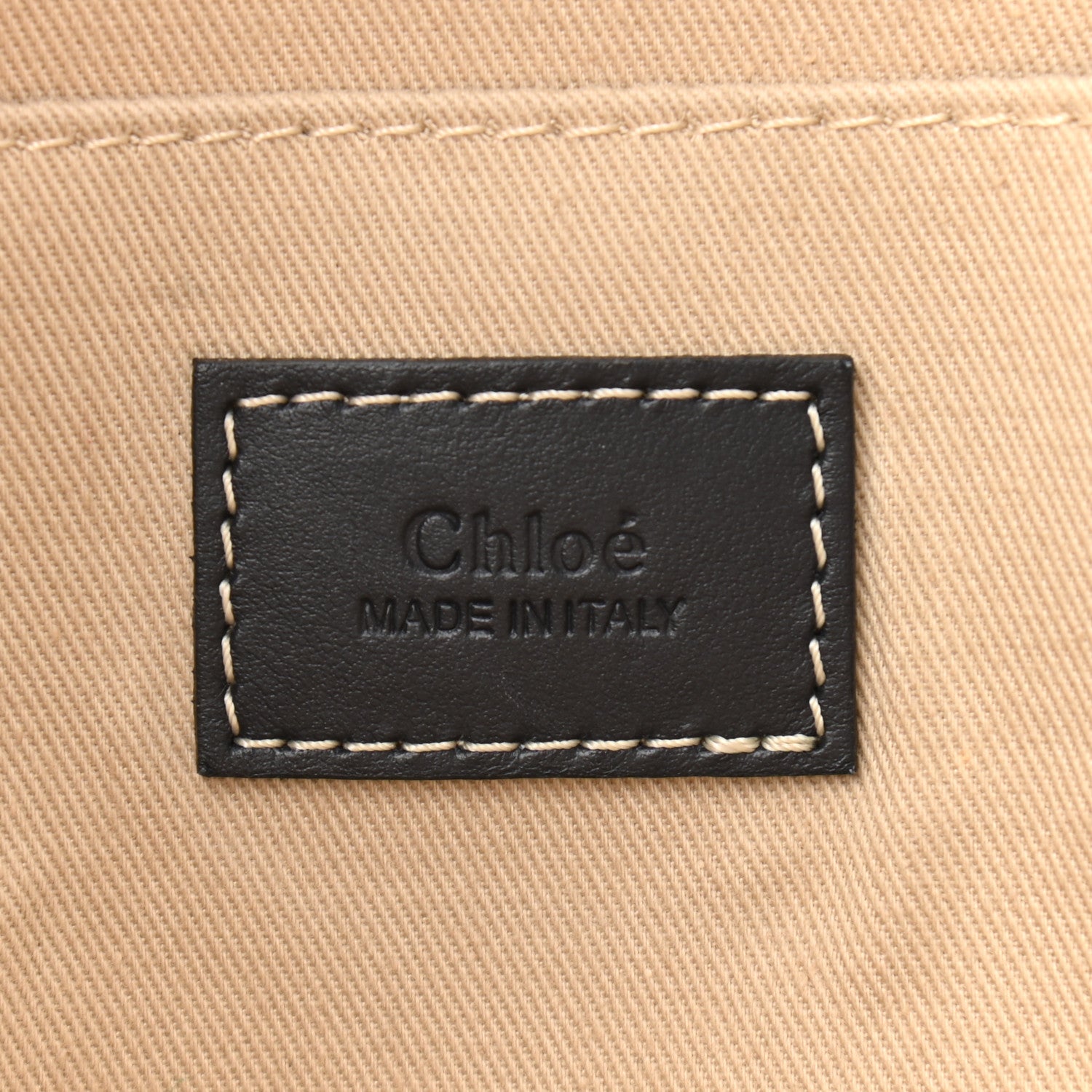 Chloe Cotton Calfskin Large Woody Ribbon Tote White Blue 6 of 10