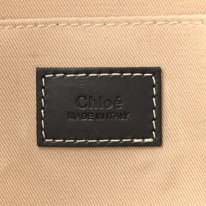 Chloe Cotton Calfskin Large Woody Ribbon Tote White Blue 6 of 10