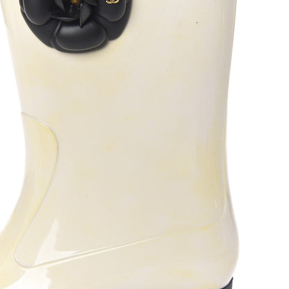 Chanel Rubber Camellia Rain Boots 40 White 11 of 21