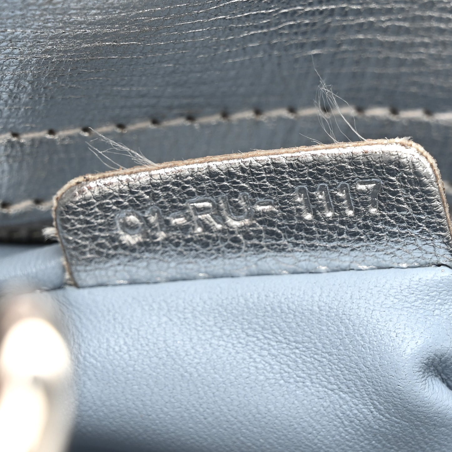 Metallic Grained Calfskin Cannage Small Lucky Badges My Lady Dior Silver