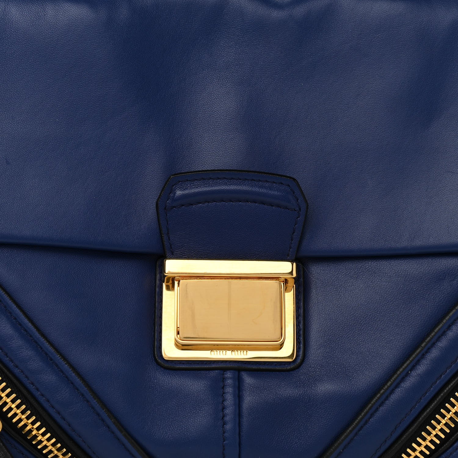 Miu Miu Nappa Matelasse Biker Shoulder Bag Inchiostro 8 of 12
