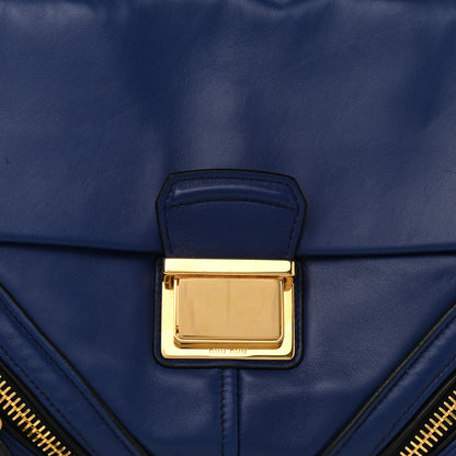 Miu Miu Nappa Matelasse Biker Shoulder Bag Inchiostro 8 of 12