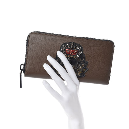 Christian Louboutin Calfskin Ecusson Panettone Zip Around Wallet Cafe 2 of 6