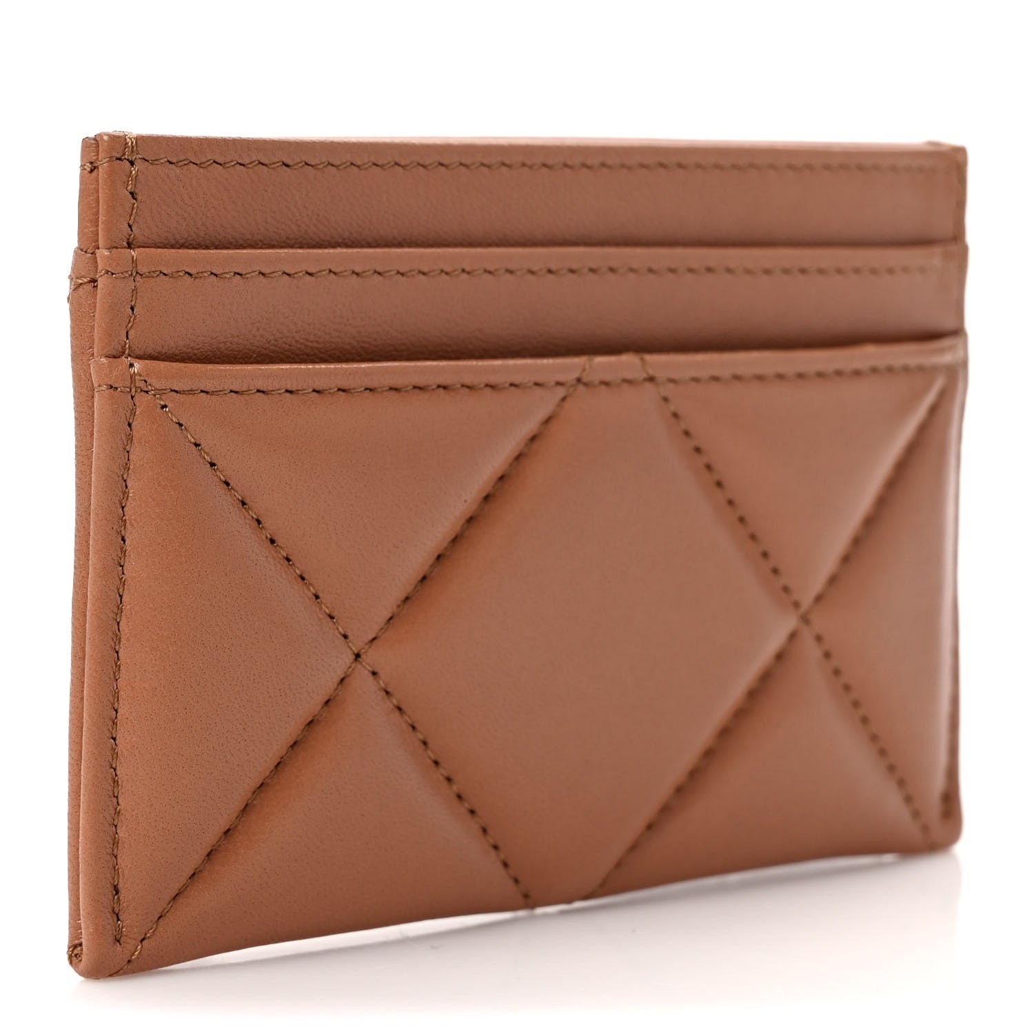 Chanel Goatskin Quilted 19 Card Holder Brown 3 of 8