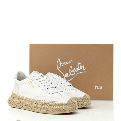 Christian Louboutin Toile Calfskin Espasneak Flat Sneaker 38 Ivory 9 of 9