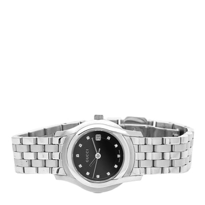 Gucci Stainless Steel Diamond 27mm 5500L Quartz Watch Black 2 of 4