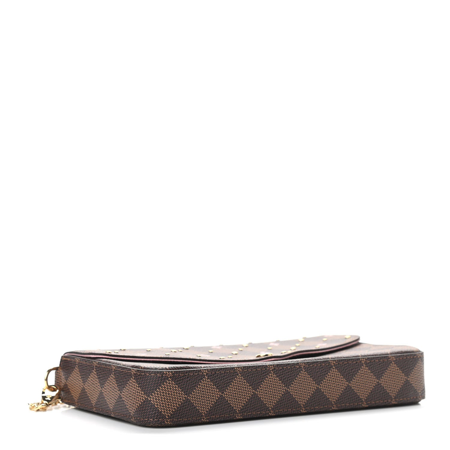 Louis Vuitton Damier Ebene Studded Pochette Felicie Chain Wallet 5 of 9