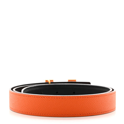 Hermes Swift Epsom 24mm Mini Martelee Constance Belt 80 32 Black Orange 3 of 7