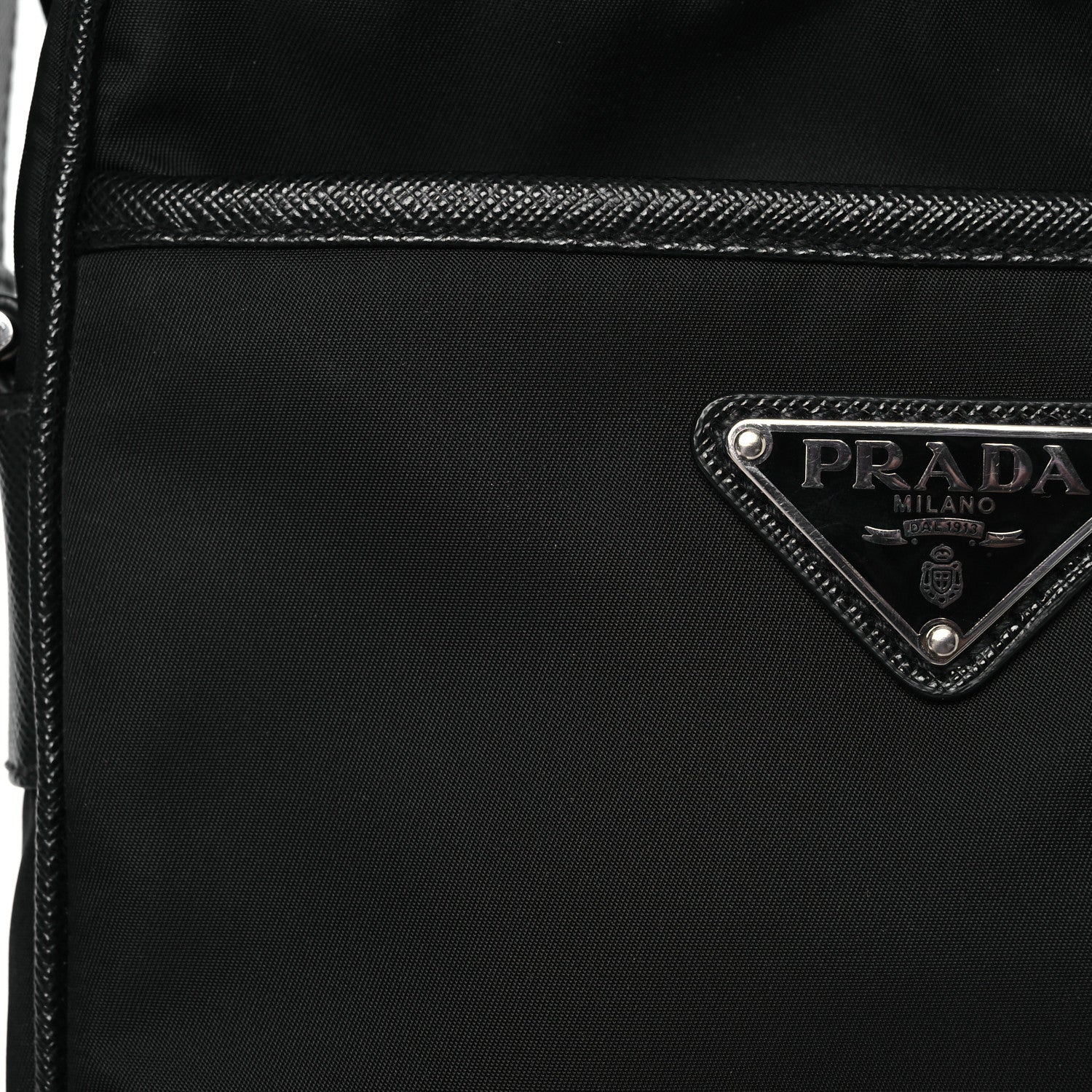 Prada Tessuto Nylon Saffiano Pocket Messenger Shoulder Bag Black 10 of 15
