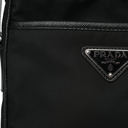 Prada Tessuto Nylon Saffiano Pocket Messenger Shoulder Bag Black 10 of 15