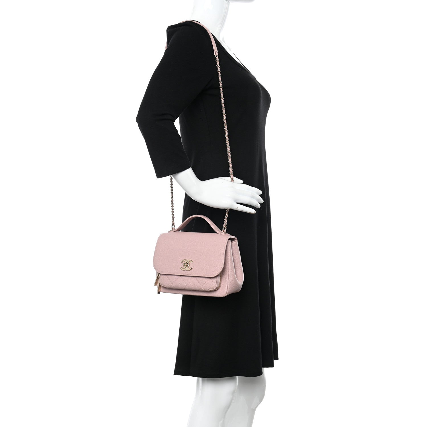 Chanel Caviar Quilted Small Business Affinity Flap Light Pink 2 of 10