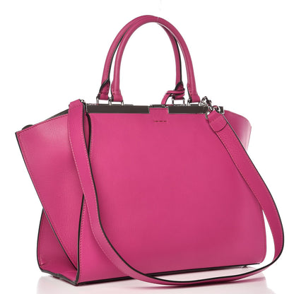 Fendi Vitello Dolce Shiny Nappa Petite 3Jours Tote Magenta Carbone 4 of 8
