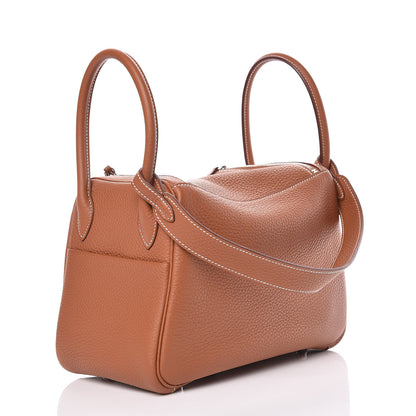 Hermes Taurillon Clemence Lindy 26 Gold 3 of 9