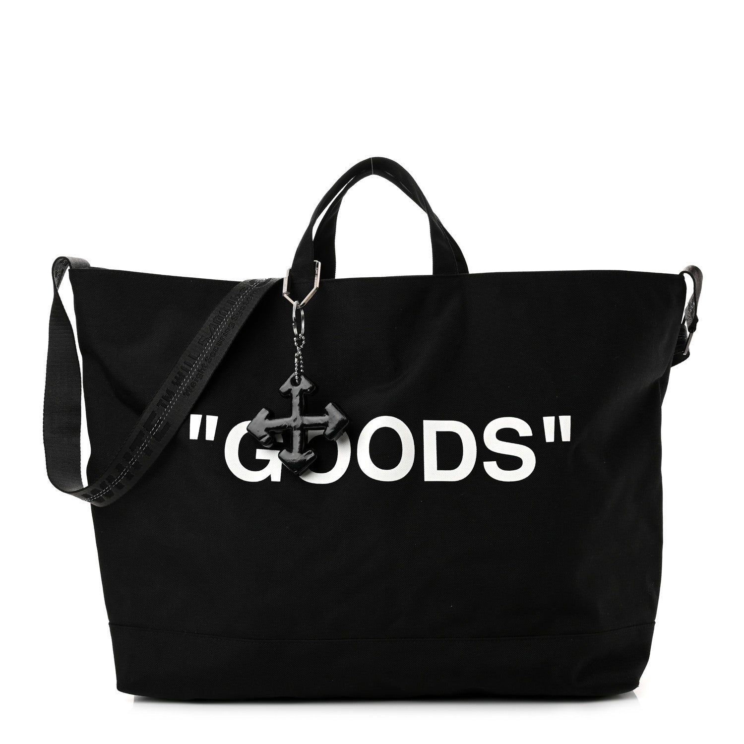 Off-White Canvas Goods Quote Tote Black White 1 of 9