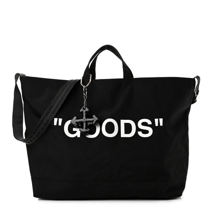 Off-White Canvas Goods Quote Tote Black White 1 of 9