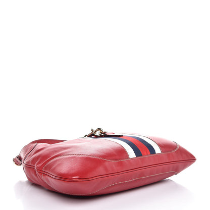 Gucci Calfskin Web Medium Jackie O Bouvier Hobo Red 4 of 7