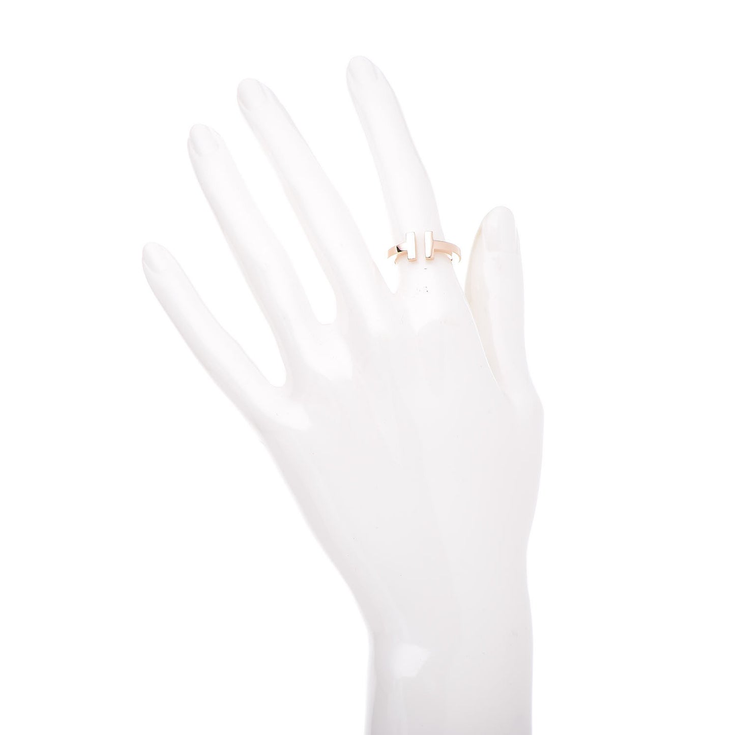 18K Rose Gold T Square Ring 49 4.75
