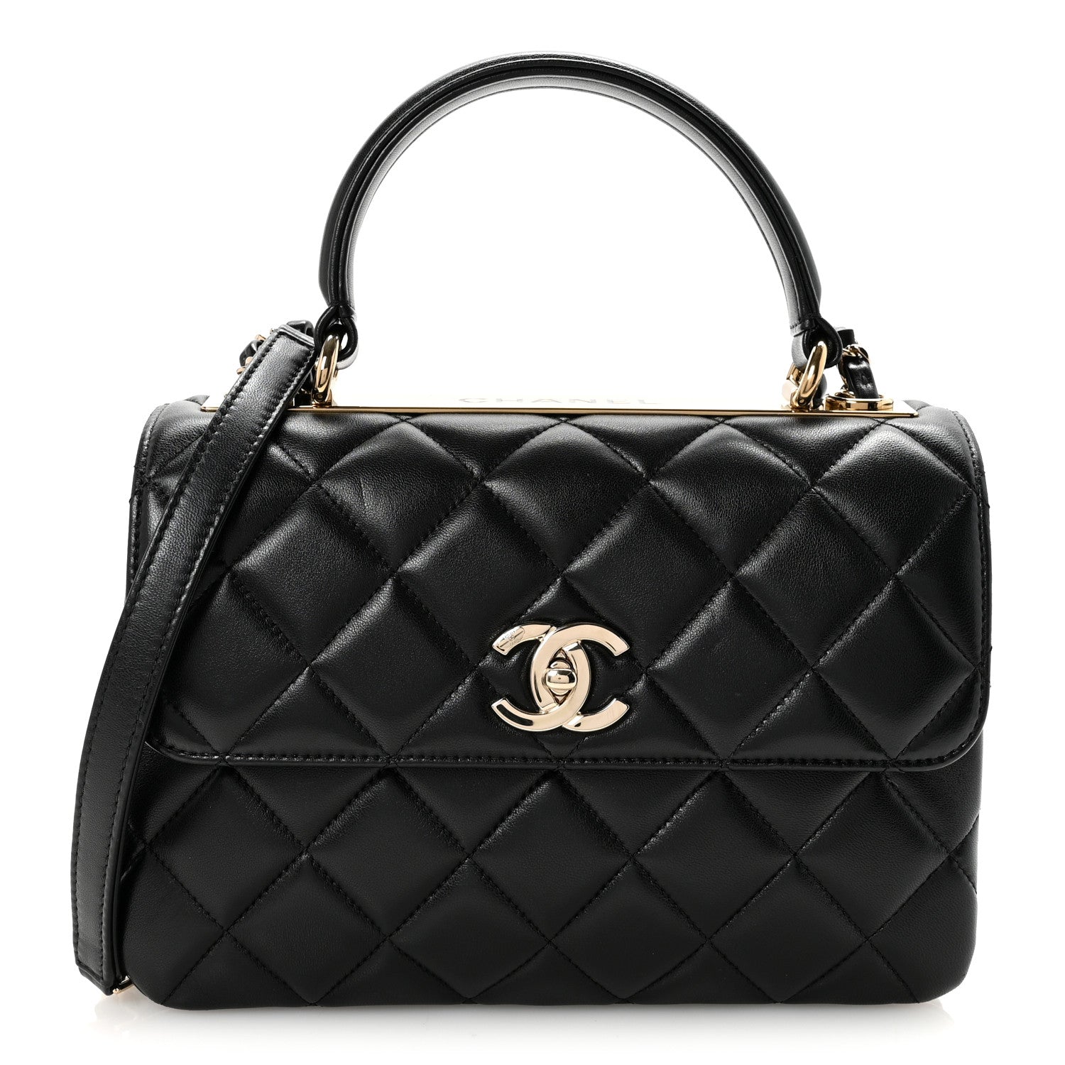 Chanel Lambskin Quilted Small Trendy CC Dual Handle Flap Bag Black 1 of 10