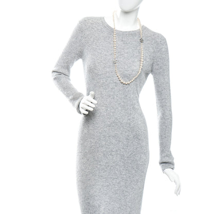 Chanel Graduated Pearl CC Long Necklace Silver 2 of 5