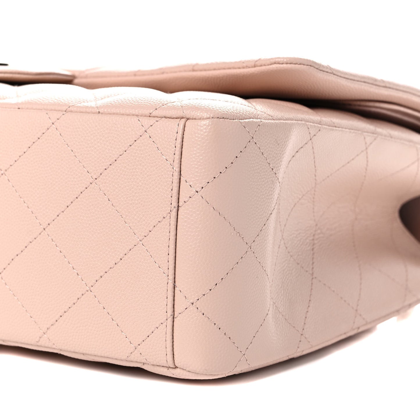 Caviar Quilted Maxi Double Flap Beige