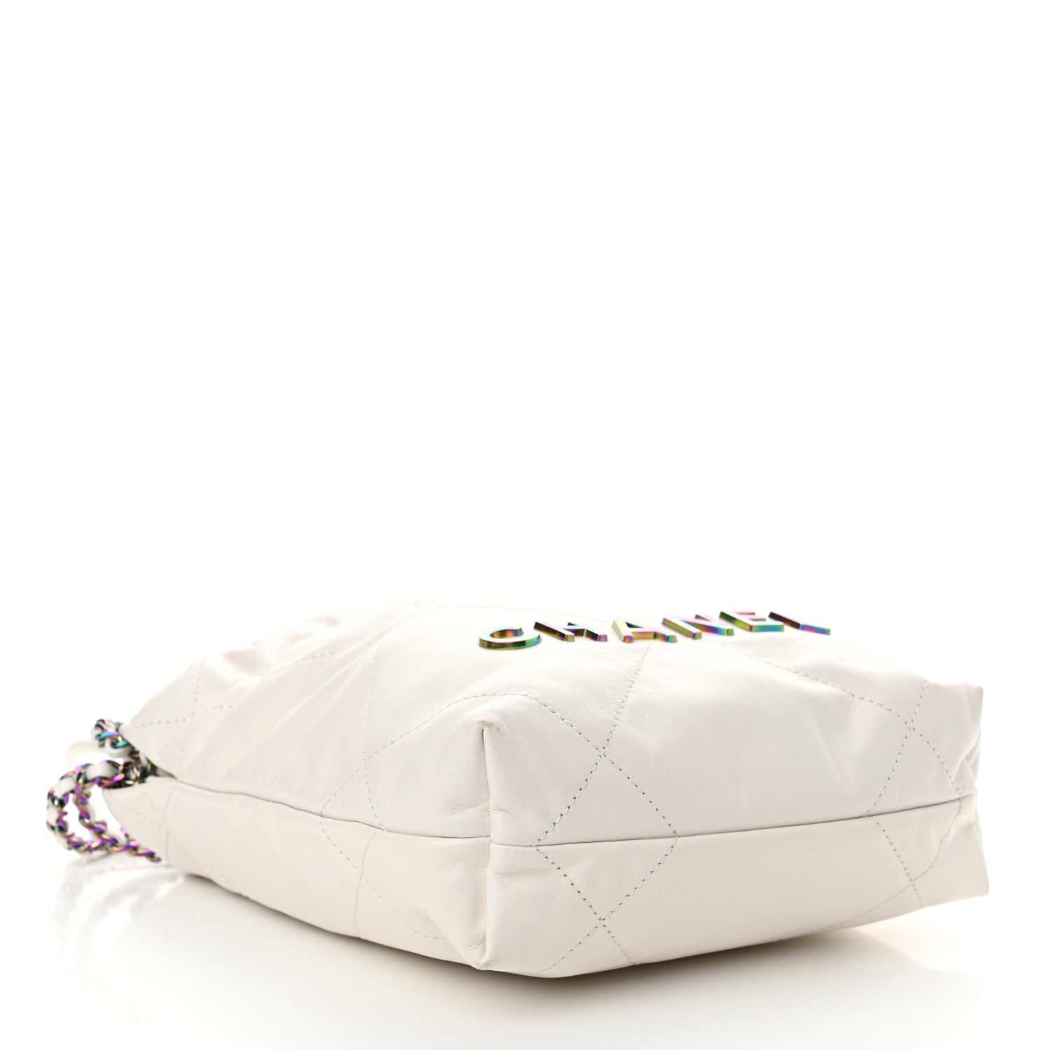Chanel Shiny Calfskin Quilted Rainbow Mini Chanel 22 White 4 of 10