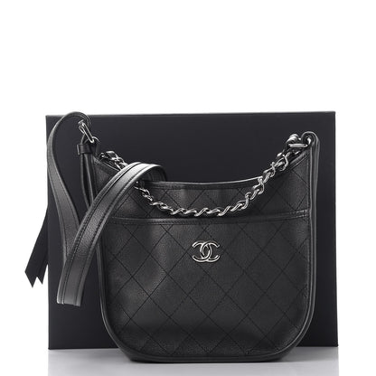 Chanel Calfskin Quilted Jungle Stroll Hobo Bag Black 8 of 8