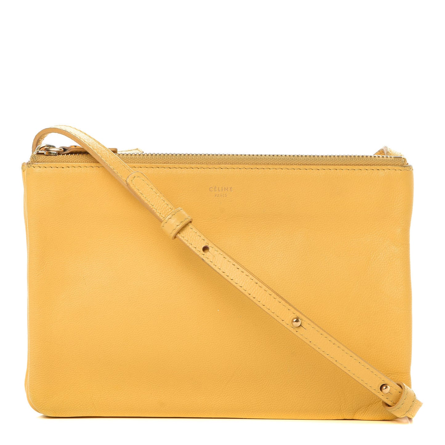 Lambskin Small Trio Crossbody Bag Fluo Yellow