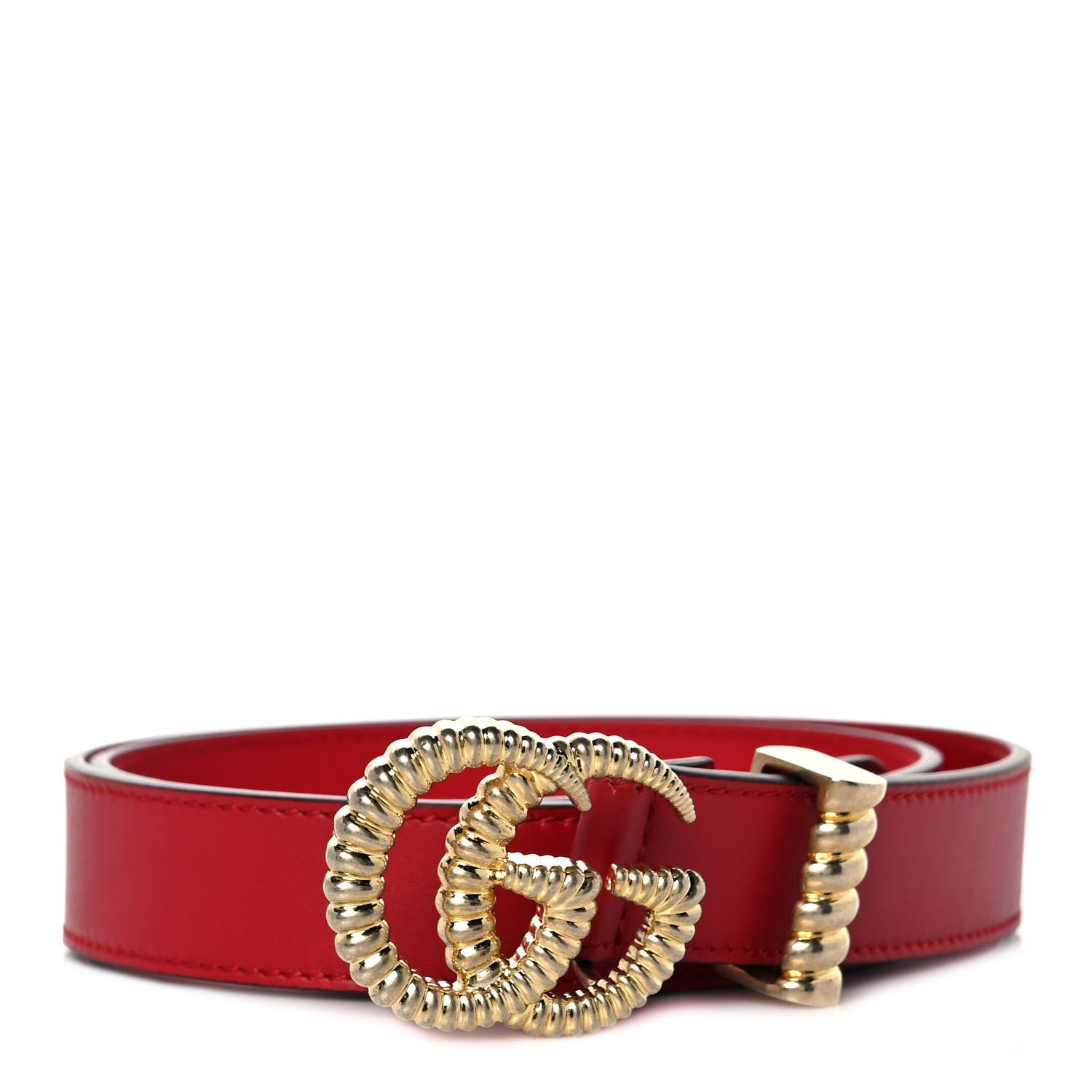 Gucci Moon Calfskin Torchon Double G 25mm Belt 70 28 Hibiscus Red 1 of 4