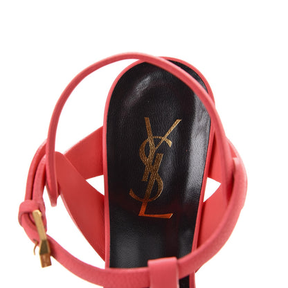 Saint Laurent Grained Calfskin Tribute 75 Platform Sandals 37 Rose Clair 7 of 9