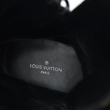 Louis Vuitton Suede Calfskin Monogram Laureate Platform Desert Boots 35 Black 7 of 11