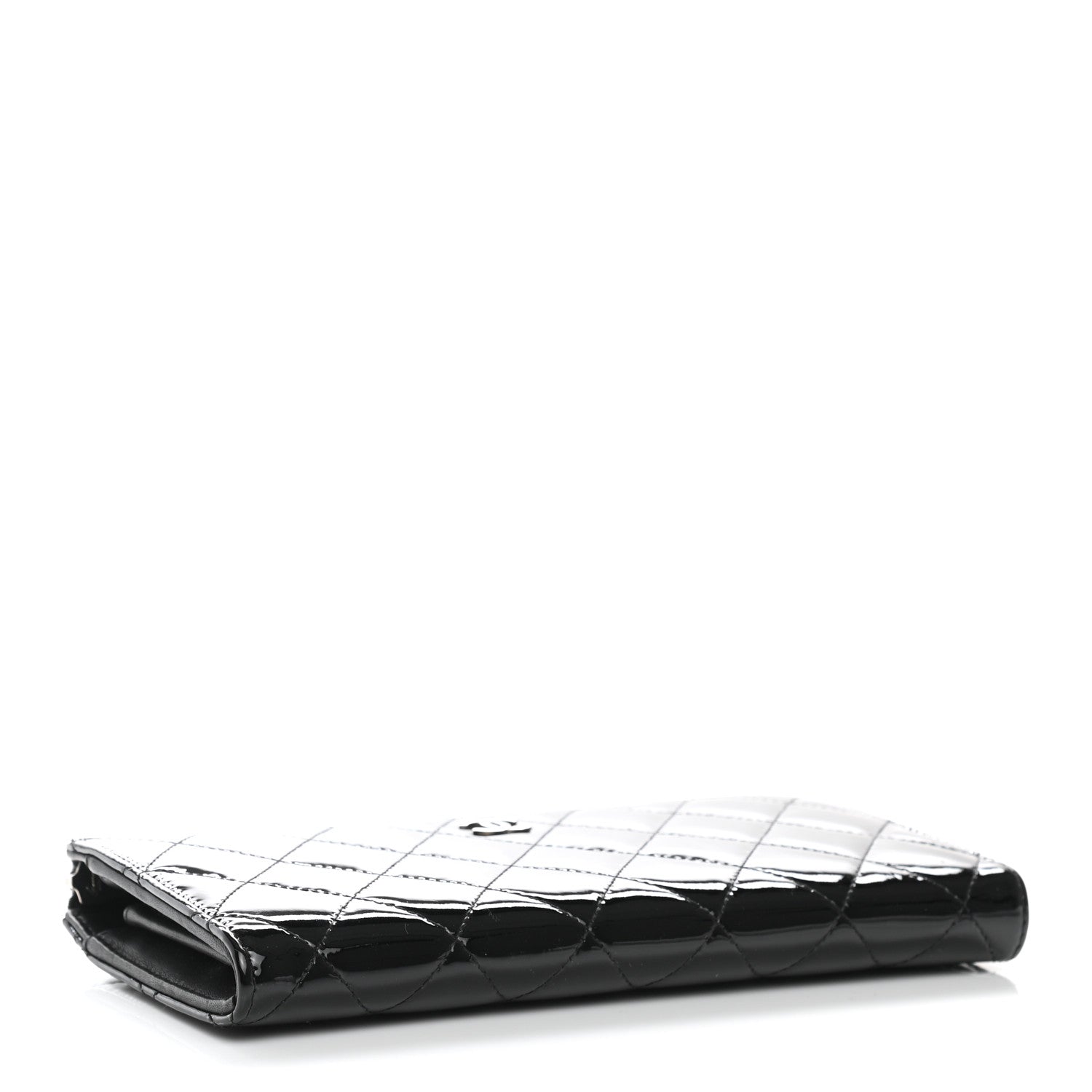 Chanel Patent Quilted Zip Around Wallet Black 4 of 9